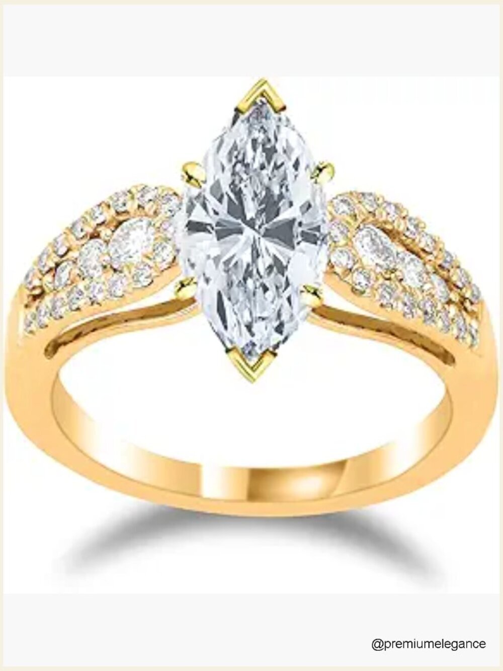 1.75 CT Lab Grown Diamond Marquise Engagement Ring 14K White Gold